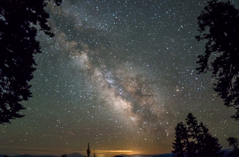 Stars over Mt Shasta from Mt Ashland Campsite